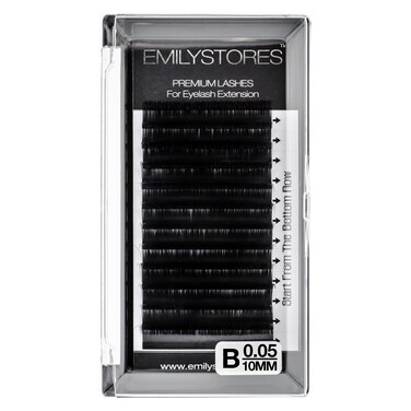 Lash Extensions 0.05mm Thickness B Curl 10mm Length Natural Looking Volume Eyelashes For Eyelash Extensions(0.05,B,10mm)
