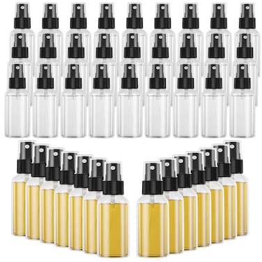 100PCS Small Travel Spray Bottle, 1oz/30ml Clear Fine Mist Plastic Empty Refillable Spray Bottle for Skin Care, Hair Care, Plant Care &amp; Home Cleaning