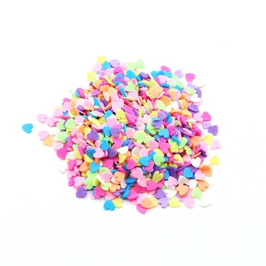 50g 5mm Mixed Polymer Clay Sprinkles Colourful Mix Clay Soft Pottery Slices DIY Nail Art Decor Slime Filler Accessories (Mixed Heart)