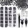 Nail Rhinestones 1560PCS 2-5mm Glass Black Round Flatback and Multi Shape Crystal Shine Diamonds for DIY Crafts Nail Art