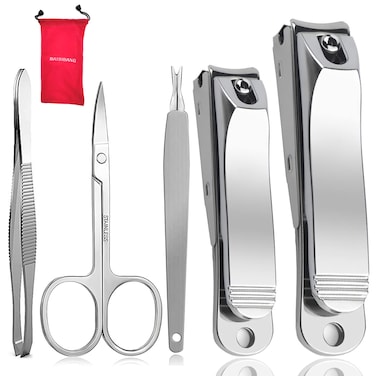 Thick Toenail Clipper for Seniors - Large Nail Clippers for Thick and Ingrown Nails with Glass Nail File, Premium Nail Cutter Fingernail Clipper for Men and Women (Nail Clippers Set)