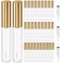 KPX 30 Pcs lip Gloss Tube Containers Bulk Wand 10ml Empty Clear Pink Lip Oil Tubes Refillable Lip Balm Bottles with Rubber Insert for DIY Makeup Such as Lip Samples, Homemade Lip Balm (Golden)