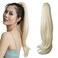 Ponytail Extension,Blonde Ponytail Extensions Claw Clip in Ponytail Hair Extension 22" Wavy Straight Pony Tails Synthetic for Women