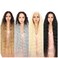 Style Icon 41&rdquo; Lace Front Wigs Long Wavy Synthetic Wigs with Baby Hair Half Hand Tied 130% Density Wigs (41", 1B)