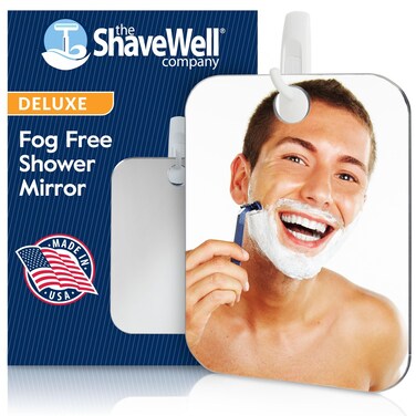 Deluxe Anti-Fog Shaving Mirror   Fogless Hanging Bathroom Shower Mirror with Handheld Option for Men and Women   Includes Long-Lasting Removable Adhesive Hook