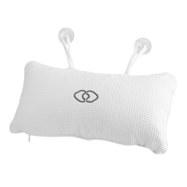 Nikou Bathtub Spa Pillow - Bath Cushion Bath Pillows White - Spa Pillow with Suction Cups,Supports Neck and Shoulders,for Hot Tub Home Spa Jacuzzi Bathtub Head Rest, Comfortable &amp; Soft
