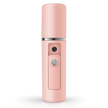Nano Facial Mister Moisturizing Atomization Humidifier Cool Mist Facial Steamer Handy Mist Sprayer Moisturizing &amp; Hydrating for Skin Care, Makeup, Eyelash Extensions (Pink)