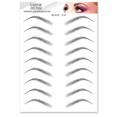 6 Sheets Eyebrow Tattoo Stickers Waterproof Eyebrow Transfers Stickers Grooming Shaping Fake Eyebrow Sticker for Women and Girls Makeup