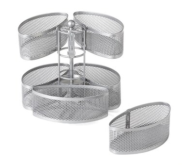 Nifty Organizing Carousel &ndash; Silver Finish, Spins 360-Degrees, Cosmetic Bathroom or Bedroom Vanity Storage, Beauty Supplies Organizer, Lazy Susan Platform