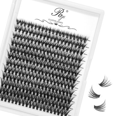 Riya Lash Clusters DIY Eyelash Extensions 240pcs D Curl Clusters Lashes 30D 40D LASH Volume Individual Lashes Eyelash Clusters Extensions Wispy Lashes Cluster DIY at Home (30D，Mixed）