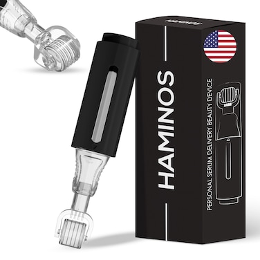 Derma roller 0.25 mm with Deposit, Derma roller for Hair, Beard, Skin, Effect Enhancer x3, 140 Titanium Needles (black) WITHOUT SERUM