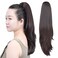 SYXLCYGG Dark Brown Clip Ponytail Extensions Straight Clip Claw Ponytails 18" 4.3 OZ Synthetic Like Real Hair Fake Hair piece Women Easy To Use Fluffy Yaki