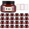24 Pack 8 Oz Plastic Containers With Lids and Waterproof Label BPA Free - Refillable Transparent Cosmetic Containers for Body Butter,Sugar Scrubs,Cream,Lotions,Candy,Bath Salt (Brown)