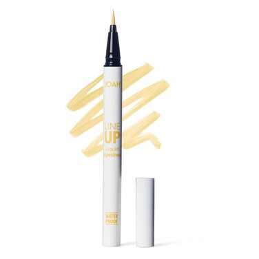 JOAH Line Up Liquid Eyeliner, Waterproof Liner Pen with Precision Felt Tip, Korean Makeup, Smudge Proof, Long Lasting All Day Wear, Strengthens Lash, Cruelty Free Formula, Lemon