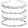 TecUnite 4 Pieces Rhinestones Wedding Headbands Crystal Flower Girl Leaves Crown Headband Tiara Women's Faux Pearl Rhinestones Headdress for Bride Bridesmaids Wedding Party (Style Set 1)