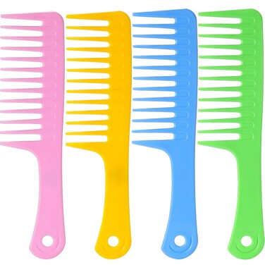 4 Pieces 9 1/2 Inches Anti Static Large Tooth Detangle Comb, Wide Tooth Hair Comb Salon Shampoo Comb for Long Hair and Curly Hair (Multi Color 1)