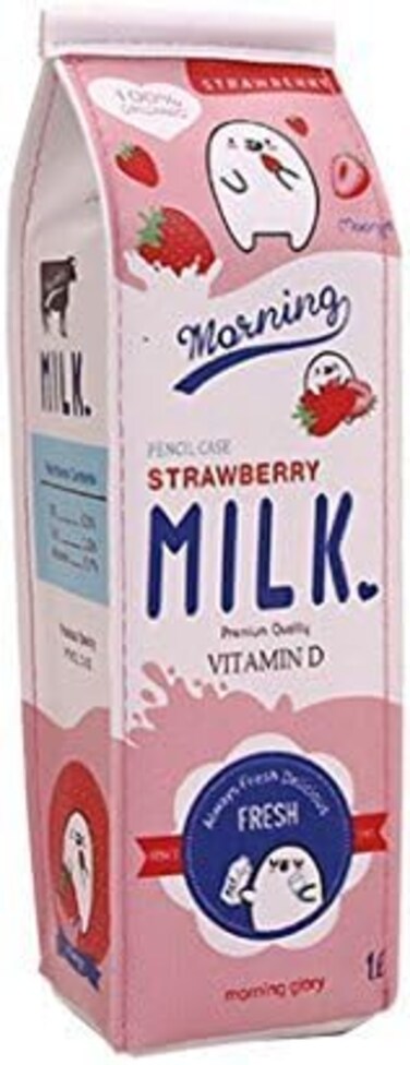 Pink starlit Creative Milk Box Case Pouch Makeup Bag Toiletry Organizer, Cases Secure Storage Novel Design