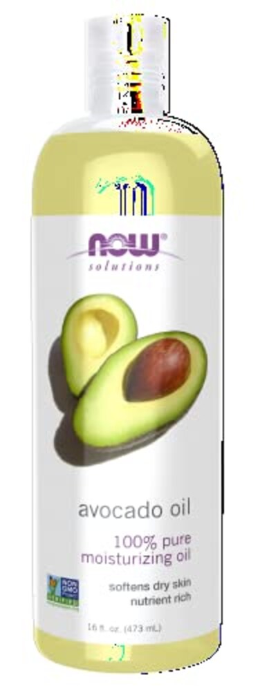 NOW Foods Solutions, Avocado Oil, 100% Pure Moisturizing Oil, Nutrient Rich and Hydrating, 16-Ounce
