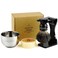 Shaving Set, 4in1 Anbbas Pure Black Badger Shaving Brush with Long Resin Handle and Acrylic Thicken Shaving Stand,Soap Bowl Stainless Steel and Goat Milk Shaving Soap 100g Men Gift Kit