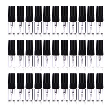 Enslz 2ml mini Perfume Mist Spray Bottles Refillable Mini Empty Travel Clear Refillable Atomizer Glass Bottles 30pcs (2ml)