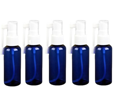 30ML White Plastic Empty Portable Nasal Spray Bottle With 360 Degree Rotation Atomizer Refillable Saline Water Cosmetic Perfume Storage Container For Travel Home Use Pack of 5