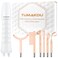TUMAKOU High Frequency Facial Wand - Orange High Frequency Facial Device Machines for Skin Face Hair - High Frequency Wand with 6 Different Glass Tubes