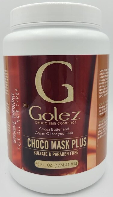 Choco Mask Plus 60 oz. Chocolate Protein, Sulfate and Paraben Free, Cocoa Butter and Argan Oil, Intensive Therapy for All Hair Types
