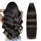 SUYYA Tape in Hair Extensions Remy Human Hair 18 inches 50g/pack 20pcs Straight Seamless Skin Weft Tape Hair Extensions Natural Black Hair(18 inches #1B Off Black)