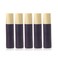 Essential Oil Roller Bottles,5 Pack 10ml Colorful Frosted Glass Roller Bottles with Stainless Steel Roller Balls,Wood Grain Lid Perfume Roll on Bottles Lip Balms Container (Purple frosted)