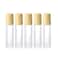 Essential Oil Roller Bottles,5 Pack 10ml Colorful Frosted Glass Roller Bottles with Stainless Steel Roller Balls,Wood Grain Lid Perfume Roll on Bottles Lip Balms Container (White frosted)