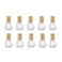 ConStore 10 PCS Mini Portable Polygonal Clear Glass Roller Bottle,8ml/0.27oz DIY Travel Essential Oil Roll On Bottle with Stainless Steel Ball Gold Cap
