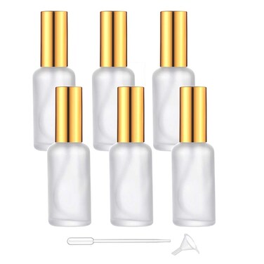 Glass Spray Bottles 6 Packs Perfume Atomizer Fine Mist Spray Bottles For Essential Oils Frosted Sprayer Bottles Portable Travel Spray Bottles (50ml/1.7oz)