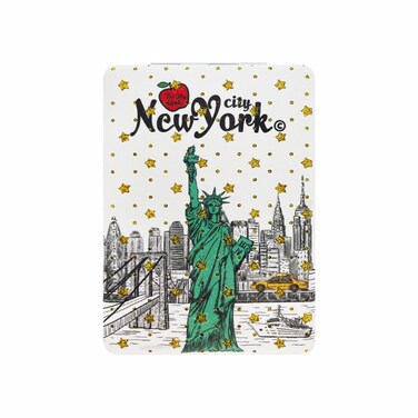 Girls &amp; Women Fashion Elegant New York Souvenir Rectangle Travel Mirror Hand Mirror Cosmetic Makeup Compact Mirror (JMR-270801J)