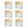 6Packs 1oz Empty Sample Jars Round Frosted Glass Cream Jar Bottles 30ml Cosmetic Cream Jar Bottle with Wood Grain Lids White Cosmetic Containers Jars for Makeup Lotion Lip Balm Eye Cream
