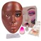 Makeup Practice Face, Makeup Mannequin Face with Makeup Practice Face Board, 5D Silicone Full Face Practice Eyelash Eye Shadow, for Emerging Makeup Artist, Beginners, Girl's Gift(Black)