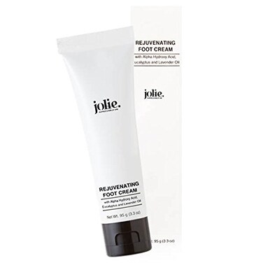 Jolie Exfoliating Rejuvenating Foot Cream - W/Alpha hydroxy Acids, Eucalyptus &amp; Lavender Oils 3.3 oz.