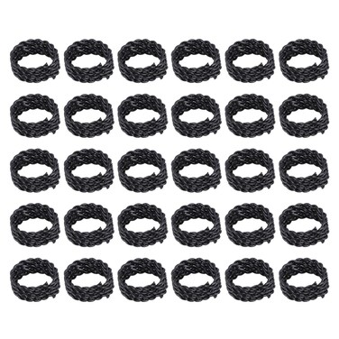 Heallily 30PCS Dreadlocks Beads Dreadlocks Cuffs Adjustable Wig Iron Hair BraidsStrong Iron Hair Cuffs Rings Accessories for Man Woman Hair Extension (Black)