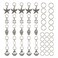 HEEPDD Hair Braid Rings, 50Pcs Alloy Silver Hair Loops Ring Shells Starfish Pendants Accessories for Hair Clip Headband Accessories