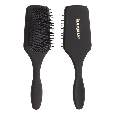 Denman (Black) Mini Paddle Cushion Hair Brush for Blow Drying, Detangling &amp; On the Go Travel - Comfortable Styling, Straightening &amp; Smoothing - For Women and Men, D84