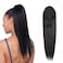 Ponytail Human Hair Extension Straight Hair Drawstring Ponytail Extensions Natural Black Color for Women Clip in Ponytail Hair Extensions (12 Inches)