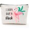 Blue Leaves I Don't Give A Flock - Flamingo Bag, Flamingo Gift, Funny Pun Makeup Bag,Fun Gifts for Women