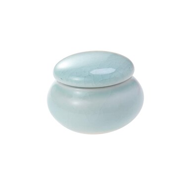 UPKOCH Mini Ceramic Cream Storage Tank, Portable Makeup Sealed Bottle for Creams, Rouge, Toiletries, and Cosmetics, 4.6X2.7X3.5CM, Blue