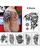 Large Tribal Temporary Tattoos, Big Totem Tattoo Stickers for Men Guys Waterproof Arm Fake Tattoo for Rave Party Makeup, 6-Sheet