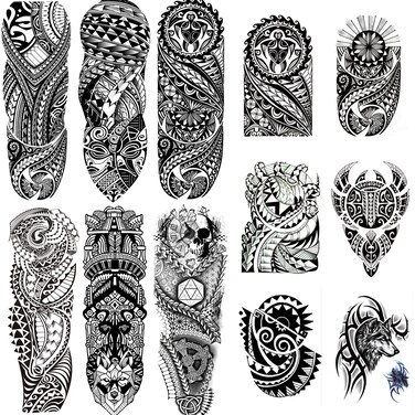 Sleeve Temporary Tattoos Fake Half Arm Tattoos Temporary and Extra Large Full Arm Tattoo Sleeves for Men Women,12- Sheet