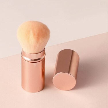Retractable Kabuki Brushes Blush Brush Foundation Powder Brush Face Blender Brush Multi-function Cosmetic Makeup Brush Professional Mineral Blending Buffing Concealer Brush Aluminum Case