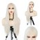 Long Daily White Blonde Synthetic Lace Front Wig #60 Straight Free Part Heat Resistant Fiber Hair Glueless Lace Wigs For Women 24inch