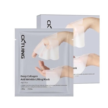 CKTUING Deep Bio-Collagen Korean Face Mask   Anti-Wrinkle Lifting Facial Sheet Masks   Hydrating Face Mask for Women Skincare   Daily Skin Care Glow Mask, 2,160,000ppb [ Parts Per Billion] 5 in a Pack