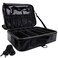 Travel Makeup Case, PU Leather Professional Large Makeup Bag Organizer with Shoulder Strap（L-Black Crocodile）