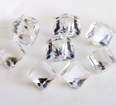 60PCS /lot 3D Cube Square Rhinestone Crystal Glass Nails Beads Decoration Manicure Nail Art (Clear)