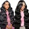 30 Inch Lace Front Wigs Human Hair Pre Plucked 13x4 Body Wave HD Lace Front Wigs Human Hair 180 Density Brazilian Virgin Hair Glueless Wigs Human Hair for Women Natural Black Color